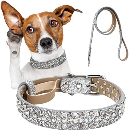 Colarinho de cachorro strass, colares de estimação de diamante bling com coleira ajustável e deslumbrante colar de