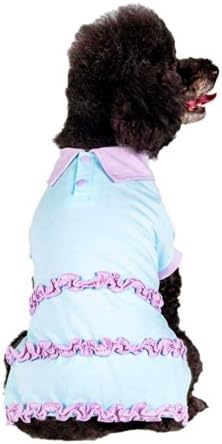 Vestido de cachorro de algodão pólo de pólo de animais de estimação de mirtilo, comprimento das costas 14 , pacote de 1 roupa