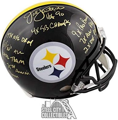 Jack Lambert Autograph Steelers Proline Capacete de futebol de tamanho completo JSA 8 Inscripts - Capacetes NFL autografados