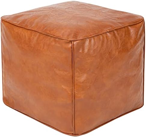 ROTOT Square Pouf Tampa otomana, cadeira de saco de feijão de cubo, apoio de pé decorativo, pés casuais, solução