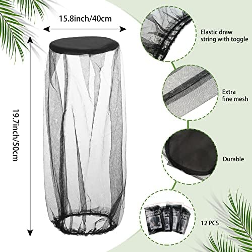 12 peças Mosquito NET RED BLAT Mosquito Mesh Face Face pesco