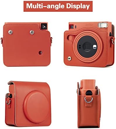 Caixa SQ1 quadrada Rieibi, estojo de proteção para Fujifilm Instax Square SQ1 Câmera instantânea, capa compacta de couro