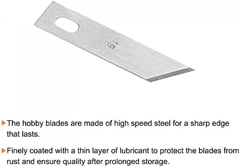 UXCELL 50pcs 39x10.2mm lâminas de faca artesanal, lâminas de hobby de aço de alta velocidade Ferramenta de escultura