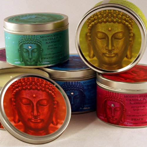 8 oz Buddhalicious hidratante vela para harmonia de massagem