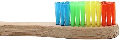 Escova de dentes yxwlln escova de arco-íris dentes de bambu macia 2pcs de fibra ecológicos produtos de banheiro ecologicamente