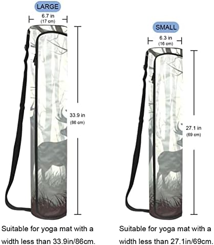 Sacos de tapete de ioga de veados e florestas de ioga de ioga full-zip para homens, exercícios portador de tapete de ioga