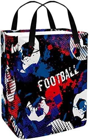 Futebol esportivo vermelho azul preto preto aquarela cesto de roupa dobra