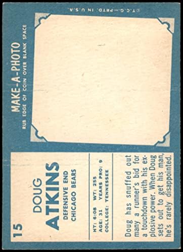 1961 Topps 15 Doug Atkins Chicago Bears Ex/Mt+ Bears Tennessee