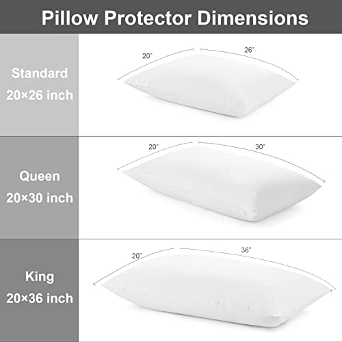 Protetores de travesseiros de algodão Hansleep com tamanhos queen -size com zíper, travesseiros de 4 mancas com zíper,