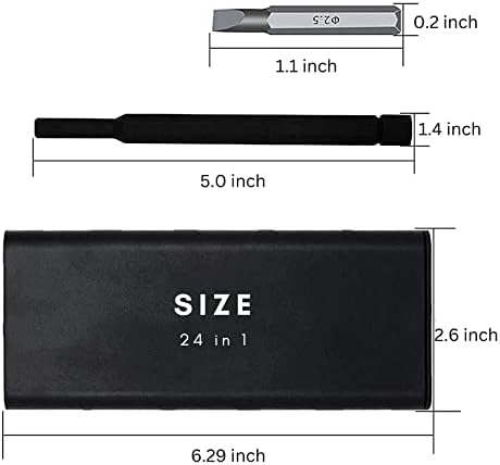 SoutInpro 24 em 1 Motor de fenda –24 em 1 Parafuso Ferramenta Correções de dispositivos como smartphone Tablet Laptop Óculos com a
