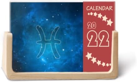 Starry Night Peixes Constellation Zodiac 2022 Planejador de calendário de mesa 12 meses