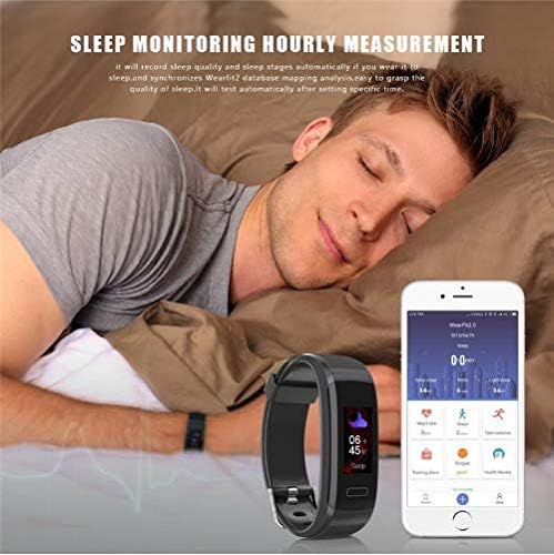 Seegar Fitness Tracker, Pedômetro Bluetooth impermeável IP67 com monitor de frequência cardíaca e monitor de sono, rastreador de atividades personalizado para crianças homens homens