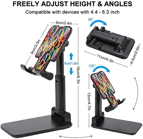 Pens colorido telefone celular Stand dobrável Ajuste do celular ajustável Dock de desktop compatível com tablets com interruptor