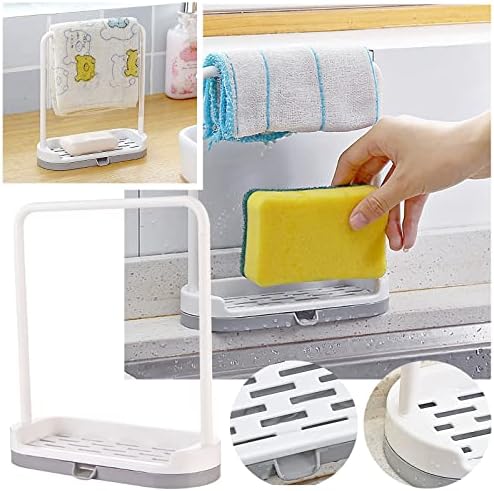Over pia Dreneador de prato pendurado banheiro cozinha caixa de utensílios de pano de armazenamento de sponge rack