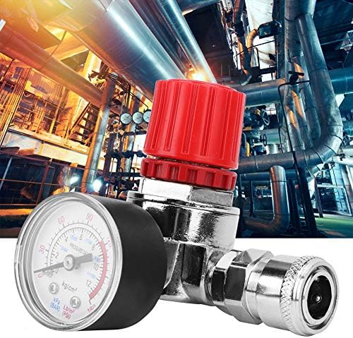 Medidor de pressão da válvula de controle do regulador de pressão com conector masculino/feminino para compressor de ar, faixa de regulação de pressão 0,8 MPa