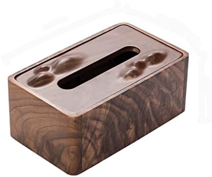 Lukeo Creative Black Walnut Paper Box Hotel Family Soll Wood Tissue Box Room de Livra de Madeira Multifuncional Caixa de Armazenamento