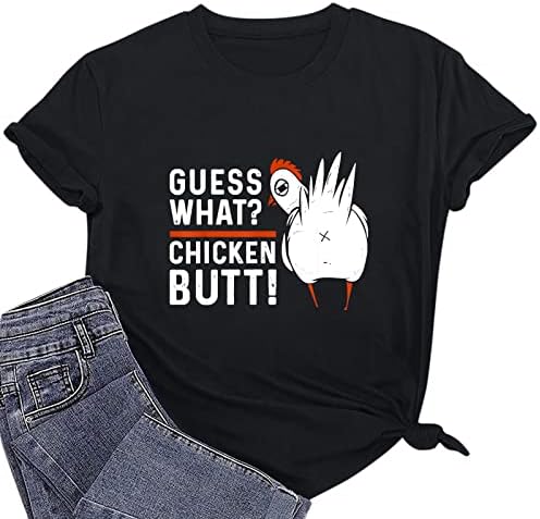 Camisetas de manga curta impressas de frango