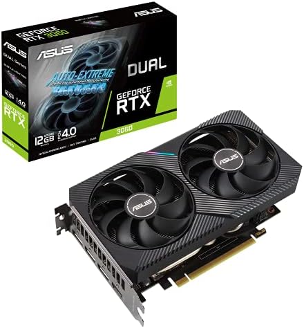 Cartão de vídeo ASUS Gaming - GeForce Dual RTX 3060, 12 GB GDDR6, RGB, LHR, RAY Rasting, DLSS