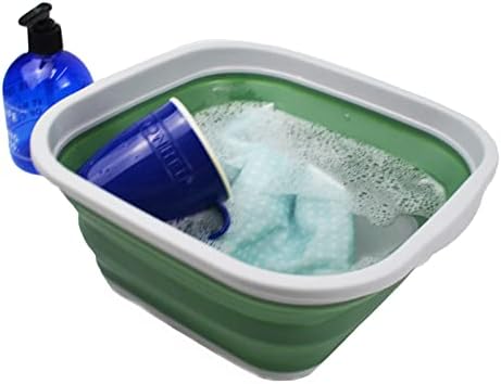 Sammart 5.5l Conjunto de 2 banheira dobrável - banheira de prato dobrável - Bacia de lavagem portátil - lavagem de plástico