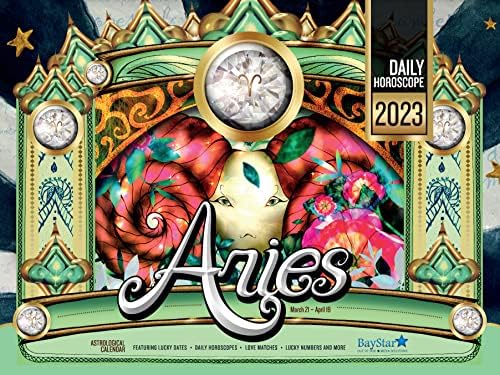 2023 Aries Monthly Wall Calendar com horóscopos personalizados diários e bela arte personalizada