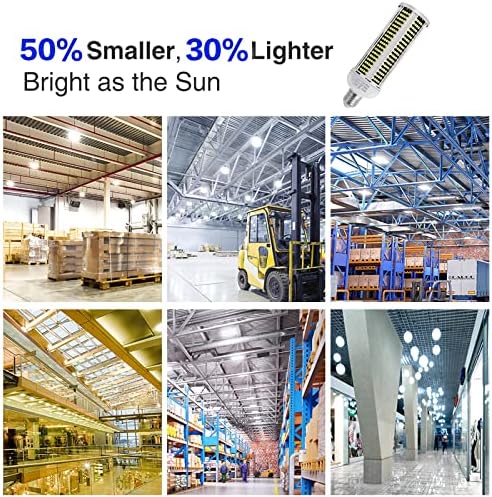 60W lâmpada de milho LED, 6000LM E26/E27 5500K 85V ~ 265V Super Bright Lamp, adequado para uso interno, garagem, armazém, workshop,