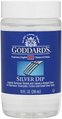 Dip de limpador de prata de Goddard - Solução de limpador de jóias de prata para filigrana Metalwork e itens pequenos - Removedor