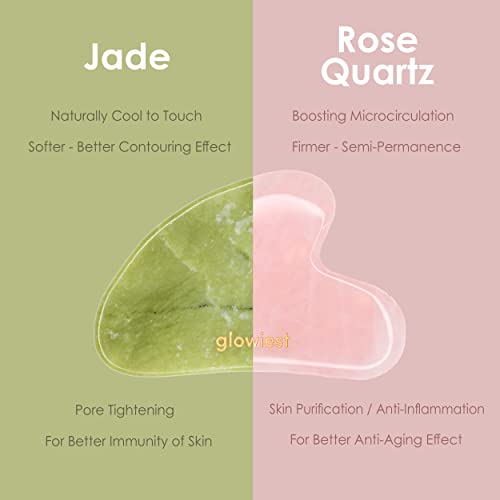 Rose Quartz Gua Sha para o rosto e o corpo: de rosa natural - drenagem -linfática - Melhorando linhas finas e rugas