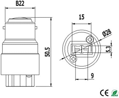 Adaptador E-Simppo® 6-Pack B22 para G9, B22 para G9 Lamp Base Converter, Z1058-1