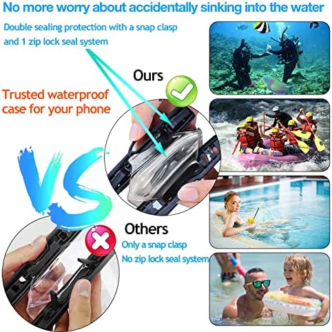 Bolsa de telefone à prova d'água da Airuntech 3pack, capa de telefone subaquática compatível com iPhone 14 13 12 11 Pro Max XS Plus Samsung Galaxy, cordão de bolsa seca para acessórios de viagens de cruzeiro de praia Faciais Essentials