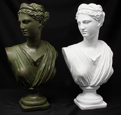 Boa compra presentes Diana, a caçadora - estátua de Deus romano - 1 pés de altura - cor branca/verde
