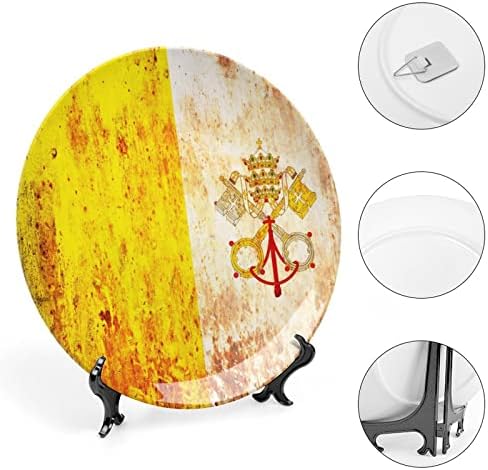 Bandeira Grunge de placas decorativas do Vaticano Placas de cerâmica decoração de parede com suporte para o ornamento do