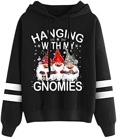 Tops de manga longa Merry Christmas Capuz de capuz confortável Hoodie