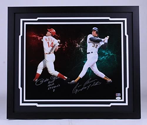 Pete Rose e Jose Canseco assinado emoldurado 16x20 foto JSA e Pete Rose Hologram - fotos autografadas da MLB