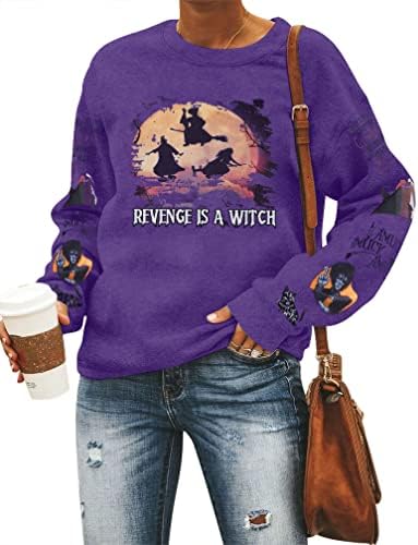 Sorto de Halloween Mulheres Sanderson Irmãs Pullover gráfico Sweatshirts Hocus pocus