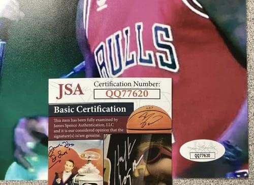 Dennis Rodman assinou a foto 8x10 Bastão de basquete Autograph Eddie Vedder Hof JSA - fotos autografadas da NBA