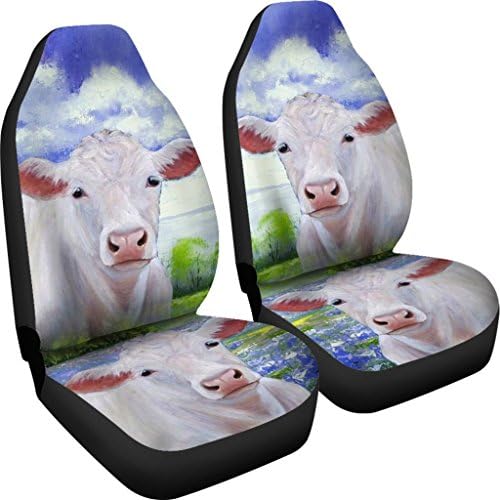 Pawlion Charolais Cattle Print Car Seat Covers