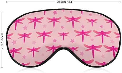 Libélulas rosa máscara de olho engraçado para os olhos macios cobertura de olho com olho noturna ajustável para homens mulheres