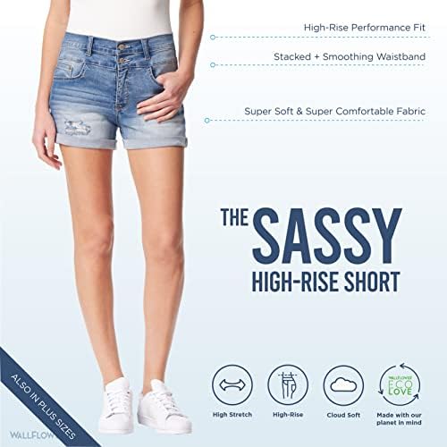 Wallflower feminino atrevido shorts de jeans altos juniores Soft