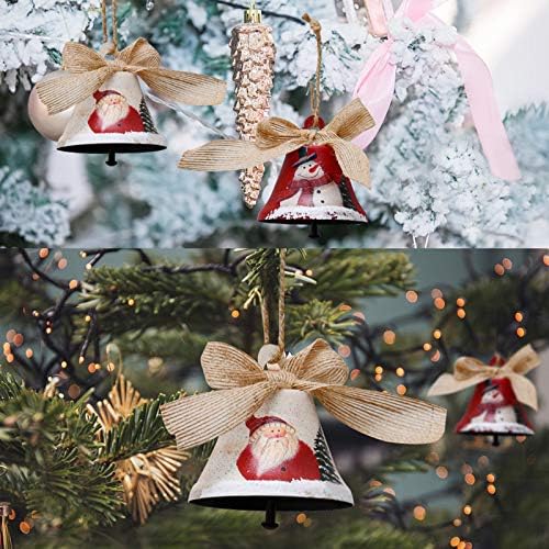 Design de atração Jingle Christmas Bell pendurando ornamento de 2, 3,5x3.15 polegadas rústico árvore de natal árvore de neve decoração