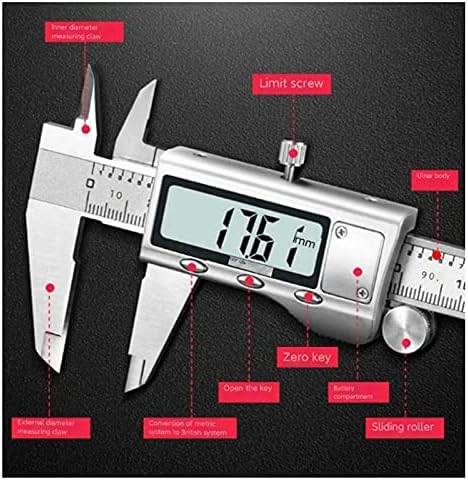 UXZDX CuJux Electronic Digital Vernier Caliper 300 mm Aço inoxidável pinça vernier de alta precisão de medição de medição de altura do calibre Testador de profundidade