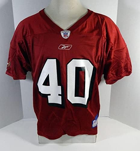 2002 San Francisco 49ers Fred Beasley 40 Jogo emitido Red Practice Jersey 945 - Jogo da NFL não assinado camisas usadas