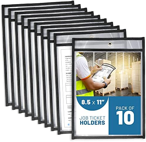 10 titulares de bilhetes de embalagem 8 1/2 x 11 - ordem de serviço mangas de plástico para documentos - portadores