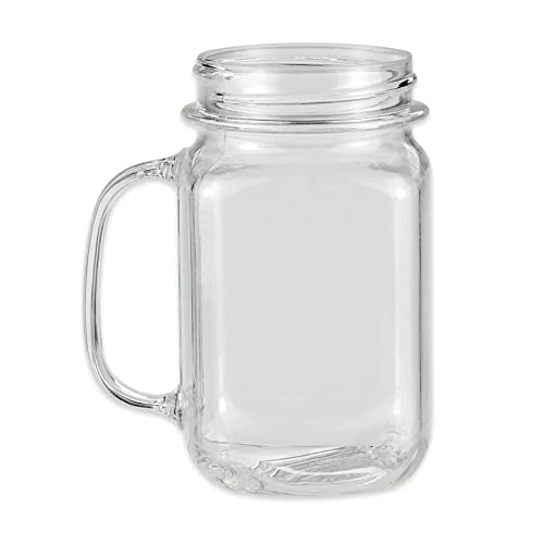 PEGAR. MAS-3-CL-C-CL-EC Srissando frascos de pedreiro de plástico bebendo copos com alças, 16 onças, transparente