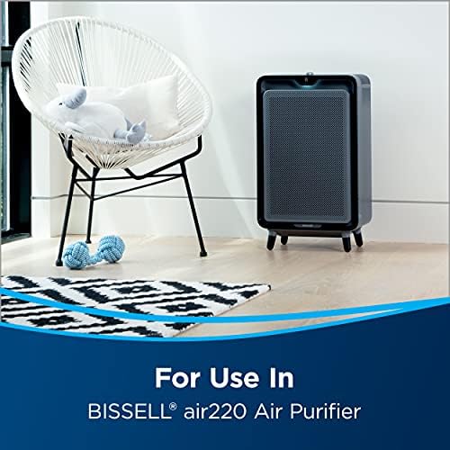 Bissell Air220 Purificador de ar Hepa + pré-filtro e filtro de carbono ativado, 3315, preto