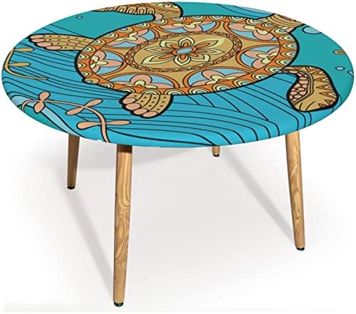 Toca de mesa redonda de tartaruga zucrcffy, tampa da mesa para uma mesa de mancha à prova de óleo à prova d'água