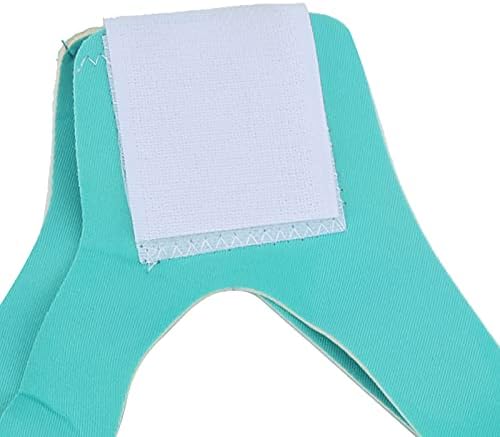 Cinta de queixo elástica e elástica respirável com cinto de suporte da mandíbula para adultos - verde azul