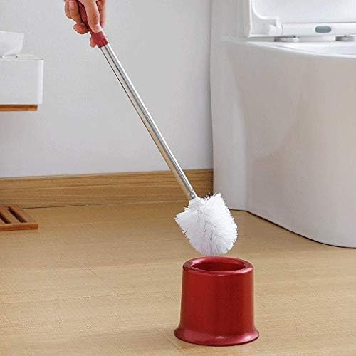 Escova de vaso sanitário/escova de tigela de vaso sanitário escova e caddie ， com maçaneta longa sem deslizamento de aço inoxidável,