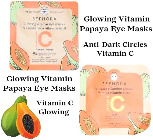 Coleção Sephora desejando máscaras Desejos: coco, mamão, máscaras oculares de cafeína, máscaras de olho de vitamina