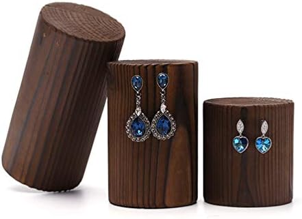 Brincos de prateleira de exibição de happyyami exibir jóias de madeira stand stand breatring organizador stand para colar