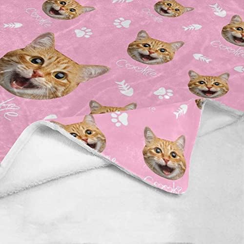 InterestPrint Pet Memorial Picture Cobertores personalizados e personalizados Memorial de gato Cobertores para perda de presentes para animais de estimação de gato, recordação de animais de estimação Cão ou gato para cã